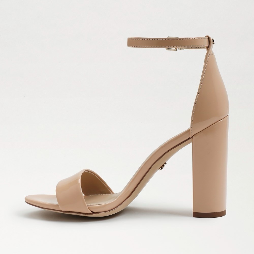 Sam Edelman YARO BLOCK HEEL SANDAL in Blush Patent Leather NEW in Box